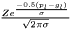 $\frac{{Z}e^{\frac{{-0.5}({p_l}-{g_l})}{\sigma}}}{\sqrt{{2}{\pi}\sigma}}$